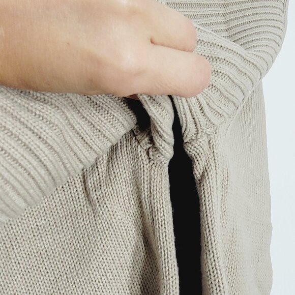 Exco Wear Vintage Beige Knit Long Sleeve Stripe Retro Crew Neck Pullover Sweater - Picture 6 of 10